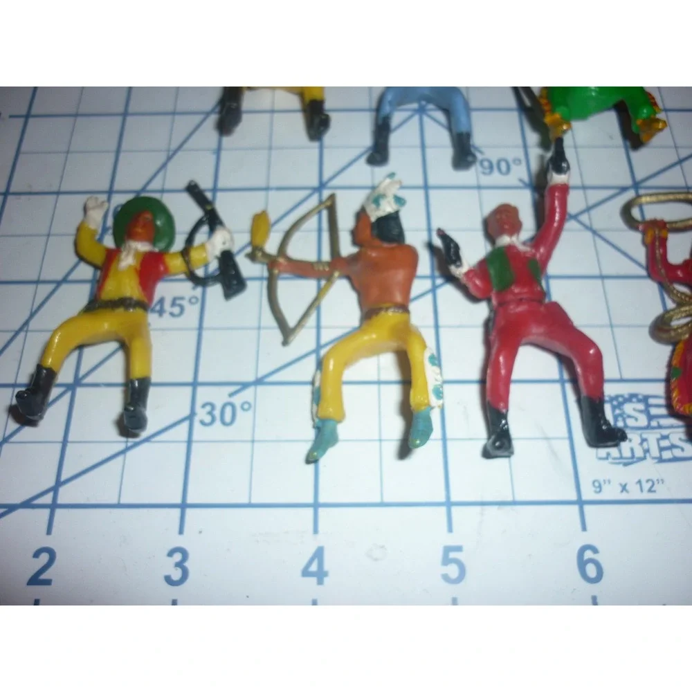 Starlux France Plastic Rider Figures Lot 7 Cowboys Native Americans Vintage 3